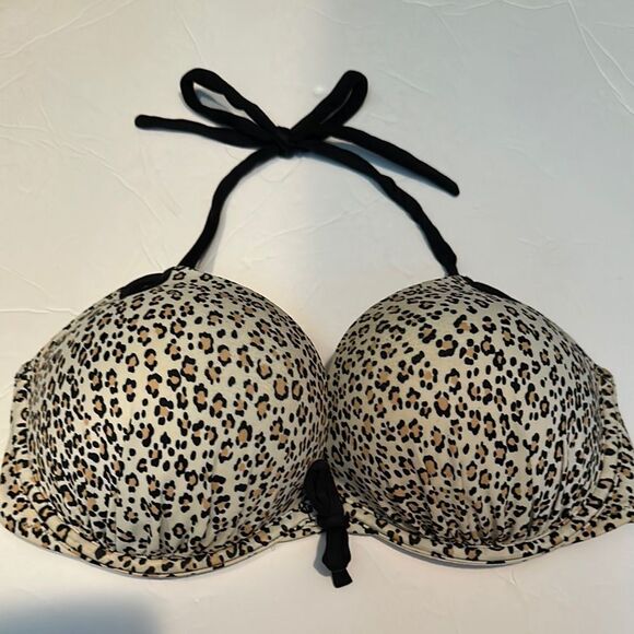 Victoria's Secret Leopard Print Underwire Push-up Bikini Top 36D - Picture 1 of 10